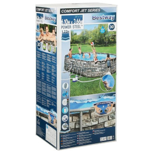Бассейн каркасный Power Steel, 610 x 366 x 122 см, фильтр-насос, лестница, 56719 Bestway Бассейн каркасный Power Steel, 610 x 366 x 122 см, фильтр-насос, лестница, 56719 Bestway