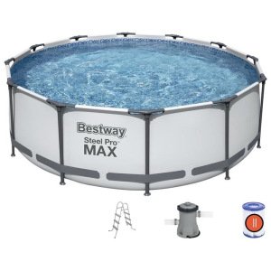 Бассейн каркасный Steel Pro MAX, 366 х 100 см, фильтр-насос, лестница, 56418 Bestway Бассейн каркасный Steel Pro MAX, 366 х 100 см, фильтр-насос, лестница, 56418 Bestway