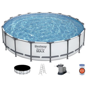 Бассейн каркасный Steel Pro MAX, 549 х 122 см, фильтр-насос, лестница, тент, 56462 Bestway Бассейн каркасный Steel Pro MAX, 549 х 122 см, фильтр-насос, лестница, тент, 56462 Bestway