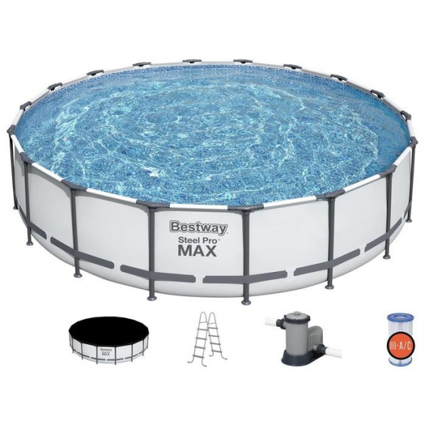 Бассейн каркасный Steel Pro MAX, 549 х 122 см, фильтр-насос, лестница, тент, 56462 Bestway