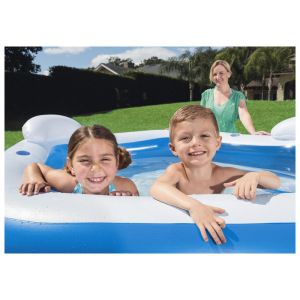 Бассейн надувной, 213 х 206 х 69 см, с сиденьями и подголовниками, от 6 лет, 54153 Bestway Бассейн надувной, 213 х 206 х 69 см, с сиденьями и подголовниками, от 6 лет, 54153 Bestway