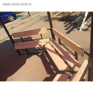 Беседка разборная "Семейная" 2,5 х 2,5 с 5-ю скамейками и красной крышей Беседка разборная "Семейная" 2,5 х 2,5 с 5-ю скамейками и красной крышей