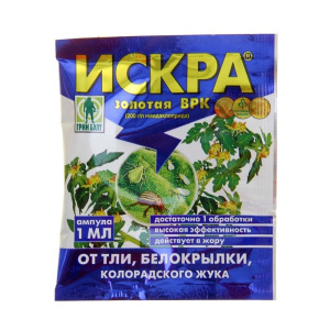 Биопрепарат от колорадского жука Искра Золотая, ампула, 1 мл Биопрепарат от колорадского жука Искра Золотая, ампула, 1 мл
