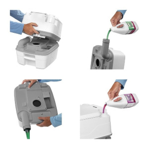 Биотуалет Porta Potti 165 L, жидкостной, нижний бак 21 л, верхний бак 15 л Биотуалет Porta Potti 165 L, жидкостной, нижний бак 21 л, верхний бак 15 л