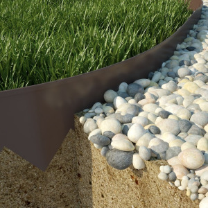 Бордюр для газона, двусторонний, коричневый Бордюр для газона, двусторонний, коричневый