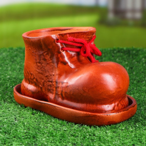 Фигурное кашпо "Башмак" коричневый 10*17см 204 Фигурное кашпо "Башмак" коричневый 10*17см 204