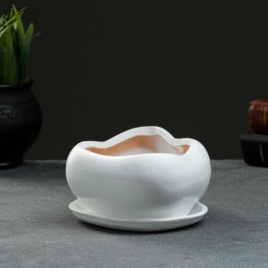 Фигурное кашпо "Бонсай" малый 14х18см , белый Фигурное кашпо "Бонсай" малый 14х18см , белый