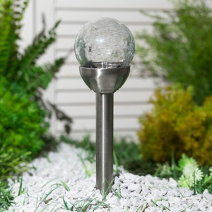 Фонарь садовый на солнечной батарее Smartbuy, 37 см, 1 led, нержавеющая сталь, стекло Фонарь садовый на солнечной батарее Smartbuy, 37 см, 1 led, нержавеющая сталь, стекло