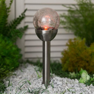 Фонарь садовый на солнечной батарее Smartbuy, 37 см, 1 led, нержавеющая сталь, стекло Фонарь садовый на солнечной батарее Smartbuy, 37 см, 1 led, нержавеющая сталь, стекло