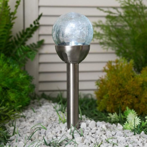 Фонарь садовый на солнечной батарее Smartbuy, 37 см, 1 led, нержавеющая сталь, стекло Фонарь садовый на солнечной батарее Smartbuy, 37 см, 1 led, нержавеющая сталь, стекло