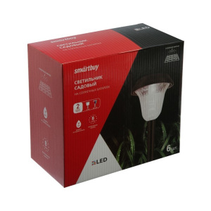 Фонарь садовый на солнечной батарее Smartbuy, 37 см, 1 led, RGB + W, пластик, черный Фонарь садовый на солнечной батарее Smartbuy, 37 см, 1 led, RGB + W, пластик, черный