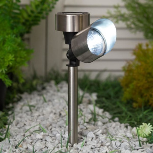 Фонарь садовый на солнечной батарее Uniel SPOT, нержавеющая сталь, белый свет, IP44, 375 мм Фонарь садовый на солнечной батарее Uniel SPOT, нержавеющая сталь, белый свет, IP44, 375 мм