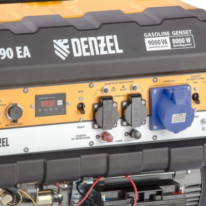 Генератор бензиновый Denzel PS 90 EA 946934, 4Т, 9000 Вт, 230 В, 25 л, коннектор автоматики 456470 Генератор бензиновый Denzel PS 90 EA 946934, 4Т, 9000 Вт, 230 В, 25 л, коннектор автоматики 456470