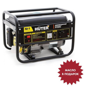 Генератор бензиновый Huter DY3000L, 4Т, 220 В, 6 л.с., 2.7 кВт, ручной старт, 12 л + МАСЛО Генератор бензиновый Huter DY3000L, 4Т, 220 В, 6 л.с., 2.7 кВт, ручной старт, 12 л + МАСЛО