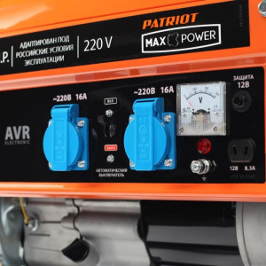 Генератор бензиновый PATRIOT MaxPowerSRGE3500, 4Т, 2.8 кВт, 2х220/12 В, ручной стартер Генератор бензиновый PATRIOT MaxPowerSRGE3500, 4Т, 2.8 кВт, 2х220/12 В, ручной стартер