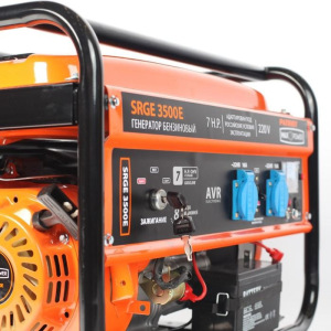 Генератор бензиновый PATRIOT MaxPowerSRGE3500E, 2.8 кВт, 2х220/12 В, ручной/электро старт Генератор бензиновый PATRIOT MaxPowerSRGE3500E, 2.8 кВт, 2х220/12 В, ручной/электро старт