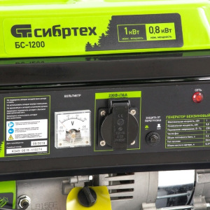 Генератор бензиновый "Сибртех" БС-1200, 1 кВт, бак 5.5 л, четырехтактный, ручной стартер Генератор бензиновый "Сибртех" БС-1200, 1 кВт, бак 5.5 л, четырехтактный, ручной стартер