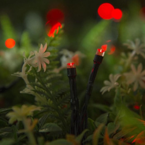 Гирлянда "Нить" 10 м, тёмная нить, 100 LED, свечение красное, 2 режима, солнечная батарея Гирлянда "Нить" 10 м, тёмная нить, 100 LED, свечение красное, 2 режима, солнечная батарея