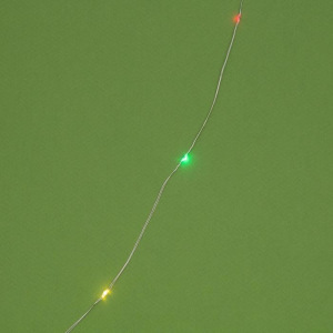 Гирлянда "Нить" 20 м роса, серебристая нить, 200 LED, свечение мульти, 2 режима, солнечная батарея Гирлянда "Нить" 20 м роса, серебристая нить, 200 LED, свечение мульти, 2 режима, солнечная батарея