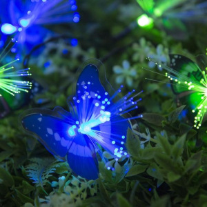 Гирлянда "Нить" 4.5 м с насадками "Бабочки", тёмная нить, 30 LED, свечение RG/RB, 2 режима, солнечная батарея Гирлянда "Нить" 4.5 м с насадками "Бабочки", тёмная нить, 30 LED, свечение RG/RB, 2 режима, солнечная батарея
