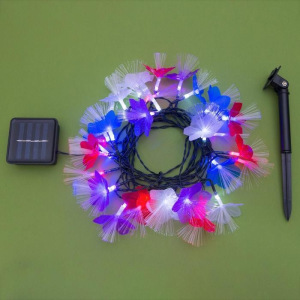 Гирлянда "Нить" 4.5 м с насадками "Цветы", тёмная нить, 30 LED, свечение RG/RB, 2 режима, солнечная батарея Гирлянда "Нить" 4.5 м с насадками "Цветы", тёмная нить, 30 LED, свечение RG/RB, 2 режима, солнечная батарея