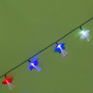 Гирлянда "Нить" 4.5 м с насадками "Цветы", тёмная нить, 30 LED, свечение RG/RB, 2 режима, солнечная батарея Гирлянда "Нить" 4.5 м с насадками "Цветы", тёмная нить, 30 LED, свечение RG/RB, 2 режима, солнечная батарея
