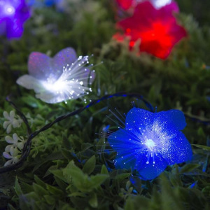 Гирлянда "Нить" 4.5 м с насадками "Цветы", тёмная нить, 30 LED, свечение RG/RB, 2 режима, солнечная батарея Гирлянда "Нить" 4.5 м с насадками "Цветы", тёмная нить, 30 LED, свечение RG/RB, 2 режима, солнечная батарея