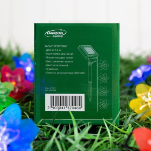 Гирлянда "Нить" 4.5 м с насадками "Лилии", тёмная нить, 30 LED, свечение RG/RB, 2 режима, солнечная батарея Гирлянда "Нить" 4.5 м с насадками "Лилии", тёмная нить, 30 LED, свечение RG/RB, 2 режима, солнечная батарея