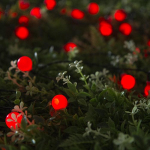 Гирлянда "Нить" 4.5 м с насадками "Шарики", IP44, тёмная нить, 30 LED, свечение красное, 2 режима, солнечная батарея Гирлянда "Нить" 4.5 м с насадками "Шарики", IP44, тёмная нить, 30 LED, свечение красное, 2 режима, солнечная батарея