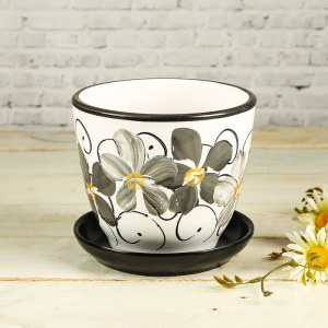 Горшок цветочный Фиалка дневная 1л с подставкой Горшок цветочный Фиалка дневная 1л с подставкой