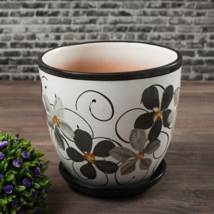 Горшок цветочный Фиалка дневная 2,5л с подставкой Горшок цветочный Фиалка дневная 2,5л с подставкой