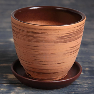 Горшок цветочный Кружево 1л с подставкой Горшок цветочный Кружево 1л с подставкой