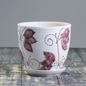 Горшок цветочный Лазурит сиреневый 2,5л с подставкой Горшок цветочный Лазурит сиреневый 2,5л с подставкой