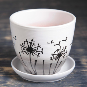 Горшок цветочный Одуванчик 1л с подставкой Горшок цветочный Одуванчик 1л с подставкой