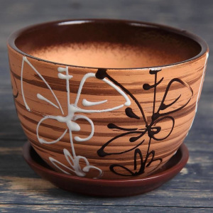 Горшок цветочный Витраж 0,75л с подставкой Горшок цветочный Витраж 0,75л с подставкой