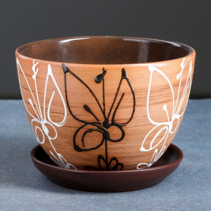 Горшок цветочный Витраж 1,65л с подставкой Горшок цветочный Витраж 1,65л с подставкой