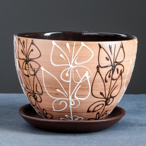 Горшок цветочный Витраж 4л с подставкой Горшок цветочный Витраж 4л с подставкой