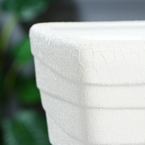 Горшок для цветов "Квадрат волна" шёлк, белый, 8 л Горшок для цветов "Квадрат волна" шёлк, белый, 8 л