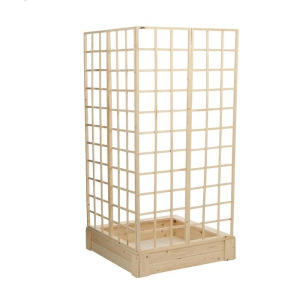 Грядка деревянная, 100 × 100 × 22 см, с двумя шпалерами h = 180 см, Greengo Грядка деревянная, 100 × 100 × 22 см, с двумя шпалерами h = 180 см, Greengo