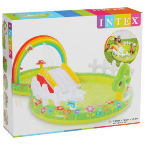 Игровой «Мой сад» с разбрызгивателем, горкой и игрушками, 290 х 180 х 104 см, 57154NP INTEX Игровой «Мой сад» с разбрызгивателем, горкой и игрушками, 290 х 180 х 104 см, 57154NP INTEX