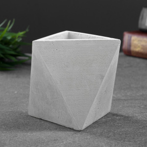 Кашпо бетонное "Абстракция" белое 9 х 9 х 9 см Кашпо бетонное "Абстракция" белое 9 х 9 х 9 см