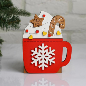 Кашпо деревянное, 12×9×15 см "Новогоднее. Кружка горячая", подарочная упаковка Кашпо деревянное, 12×9×15 см "Новогоднее. Кружка горячая", подарочная упаковка