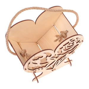 Кашпо деревянное 17.7×10.5×15 см уникальное "Сердце на двоих", с декором, ручка, натуральный Кашпо деревянное 17.7×10.5×15 см уникальное "Сердце на двоих", с декором, ручка, натуральный