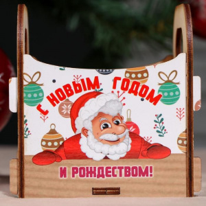 Кашпо деревянное "С Новым Годом и Рождеством! Санта, шарики", 10×10.5×11 см Кашпо деревянное "С Новым Годом и Рождеством! Санта, шарики", 10×10.5×11 см