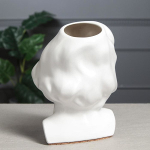 Кашпо "Голова девушки", белый цвет, 20 см Кашпо "Голова девушки", белый цвет, 20 см