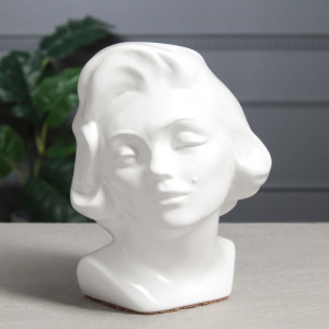 Кашпо "Голова девушки", белый цвет, 20 см Кашпо "Голова девушки", белый цвет, 20 см