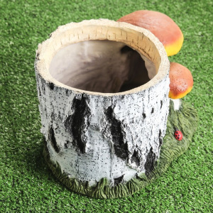 Кашпо "Пень берёзовый с грибами", 6 л Кашпо "Пень берёзовый с грибами", 6 л