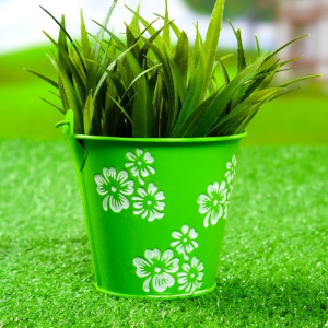 Кашпо "Ведерко" 10*10*10 см зеленое Кашпо "Ведерко" 10*10*10 см зеленое