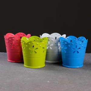 Кашпо "Ведерко" ажур, 6*6см, цвет микс Кашпо "Ведерко" ажур, 6*6см, цвет микс