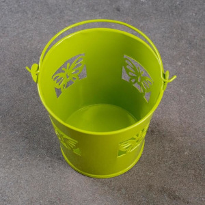 Кашпо "Ведерко" бабочки, 8*8см, цвет микс Кашпо "Ведерко" бабочки, 8*8см, цвет микс